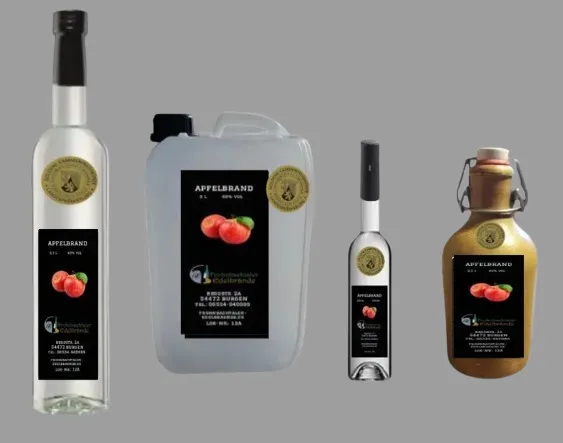 Apfelbrand in 4 Variationen
