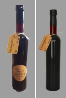 Winerliebelikör, auch mit Frohe Weihnachen-Etikett